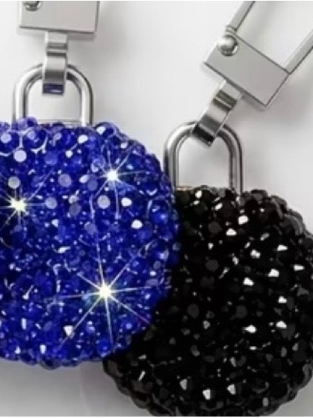 Crystal Embellished Blue & Black Keychain Charm - Women Accessories 1.7 inch